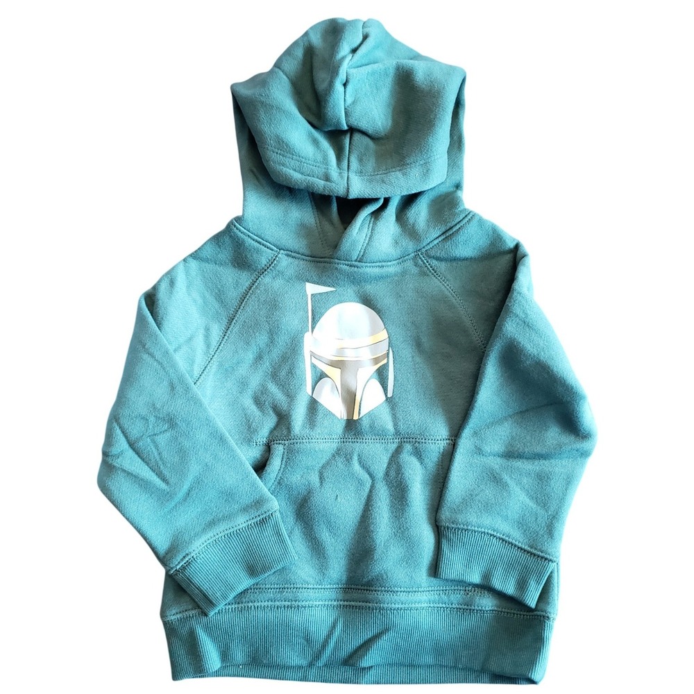 Star Wars Amazon Essentials Boba Fett Teal Green‎ Fleece Hoodie Kids Size 2T